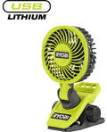 Ryobi klipsituuletin RCF4-0 USB lithium Runko