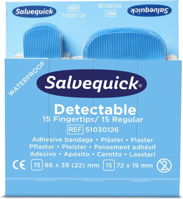 Sininen muovilaastari+sormenpäälaastari 6X30