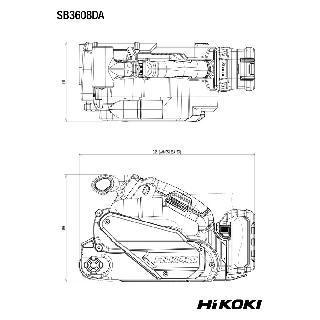 Nauhahiomakone SB3608DA runko HiKOKI 36 v mv