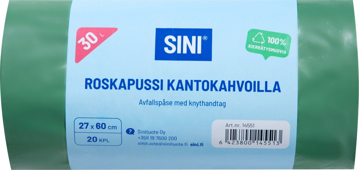 Sini Roskapussi 30 l Kantokahvoilla