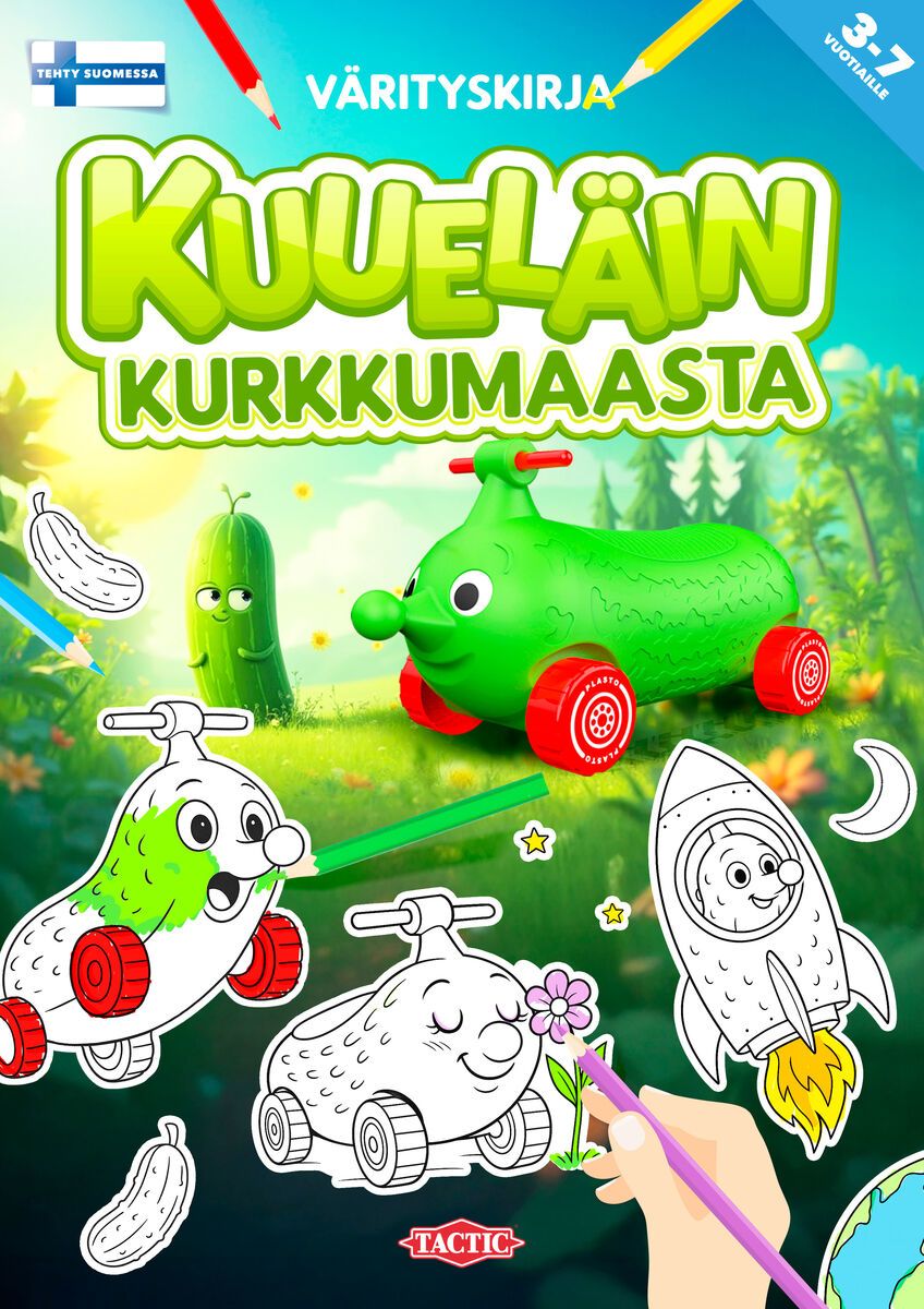Kuueläin kurkkumaasta Värityskirja