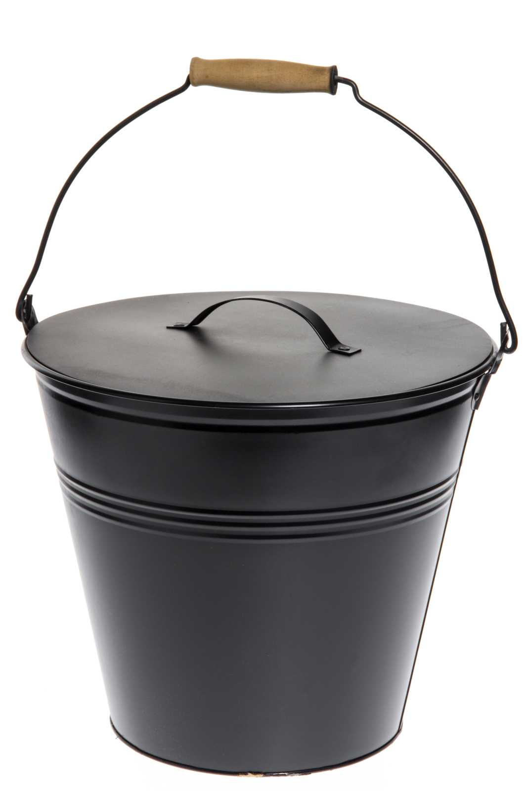 Tuhkaämpäri musta kannella 12 l