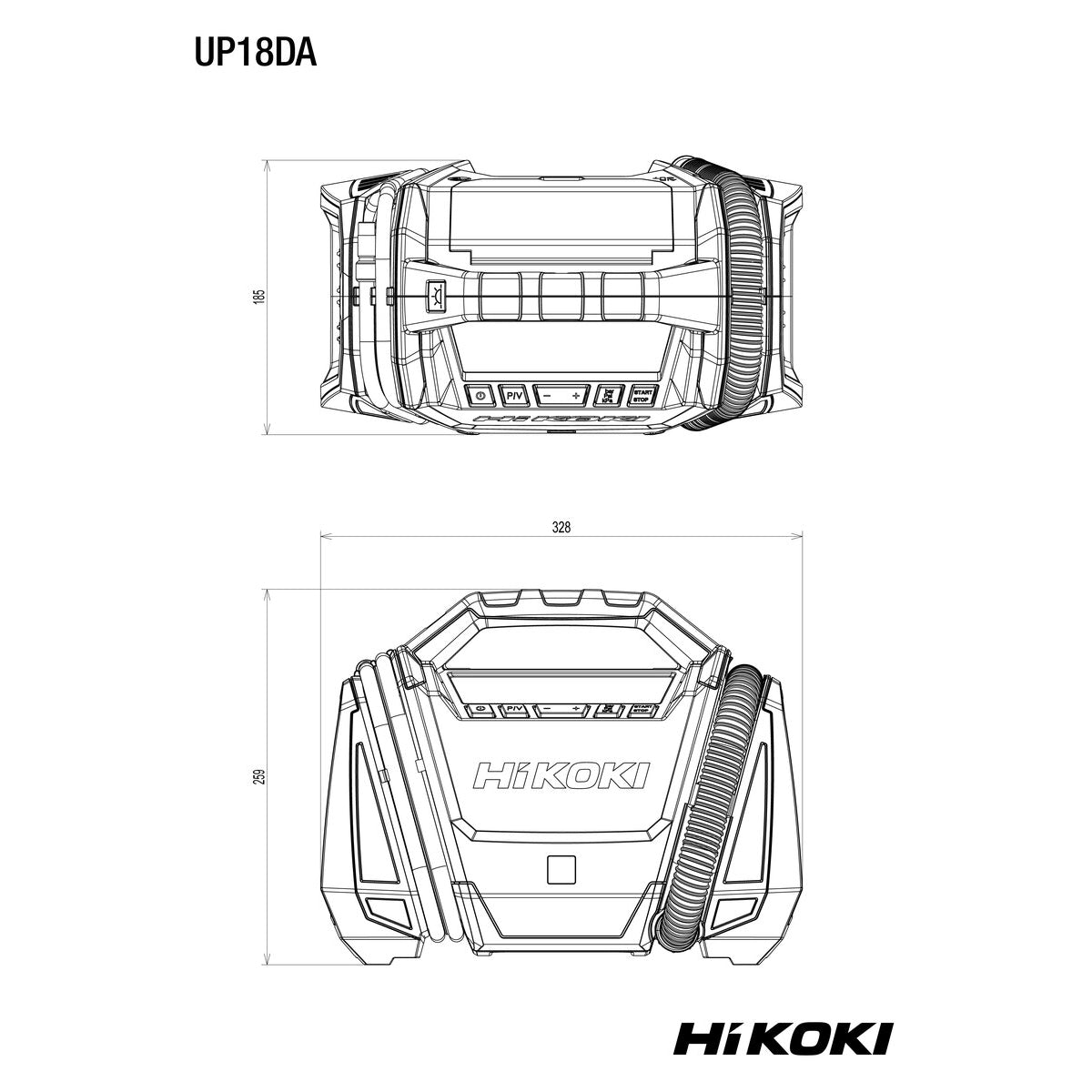 Ilmapumppu UP18DA 11 bar runko 18 v HiKOKI