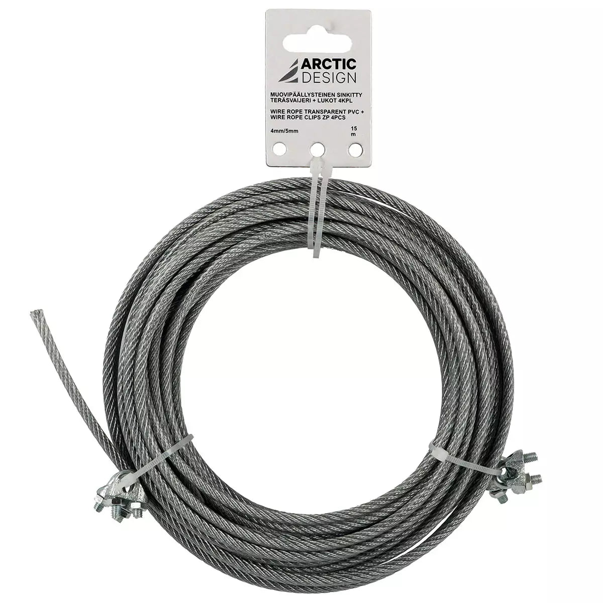 Vaijeri 4/5 mm 15 m 4 lukkoa
