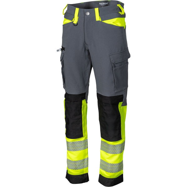 Miesten stretchhousu L Luka hi-vis kelt./harm.