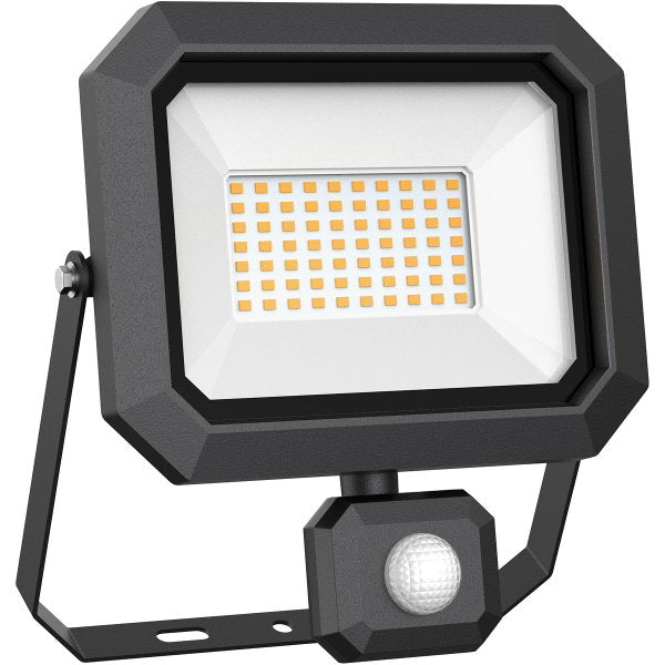 LED-valonheitin liiketunnistimella 50 W / 230 V, 4500 K, 1,5 m johto, musta