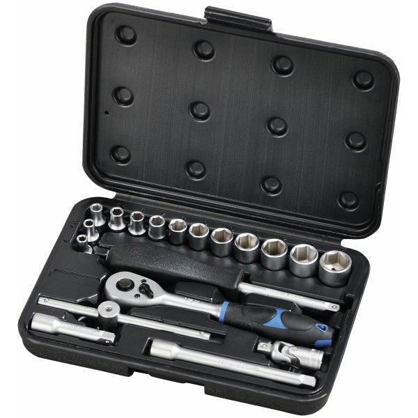 Hylsysarja 1/4" 19-OS. 4-14 mm 6-KULMA