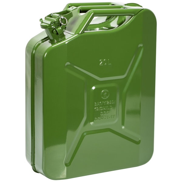 Jerrykannu metallia 20 l vihreä