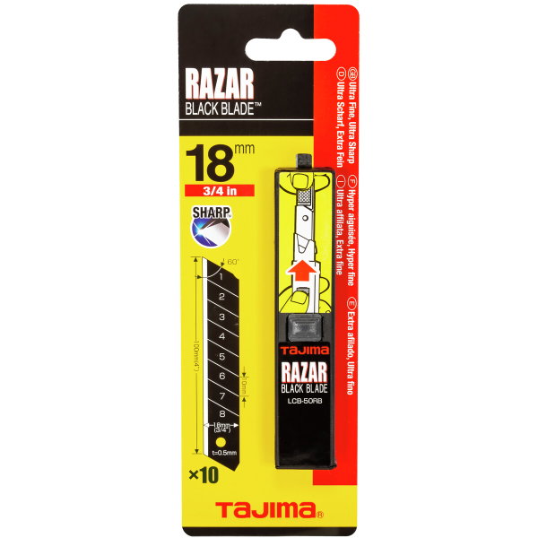Katkoterät 18 mm 10 kpl Razar Black LCB-50RB