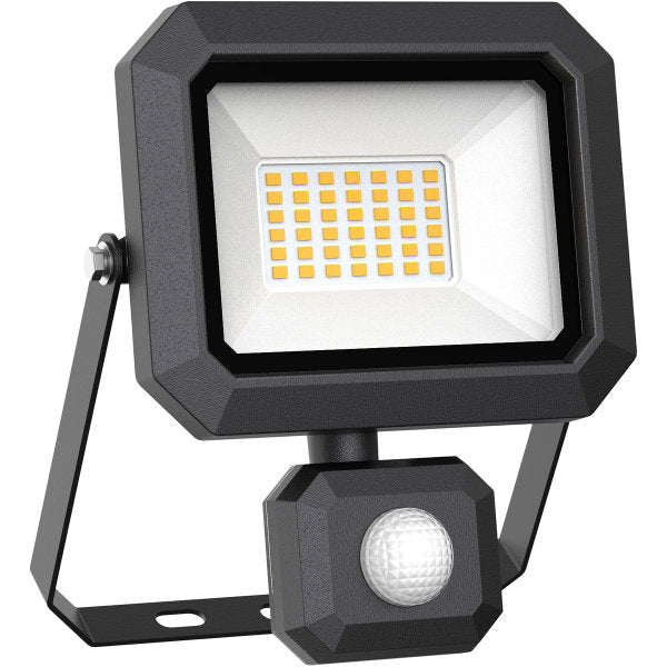 LED-valonheitin liiketunnistimella 30 W / 230 V, 4500 K, 1,5 m johto, musta