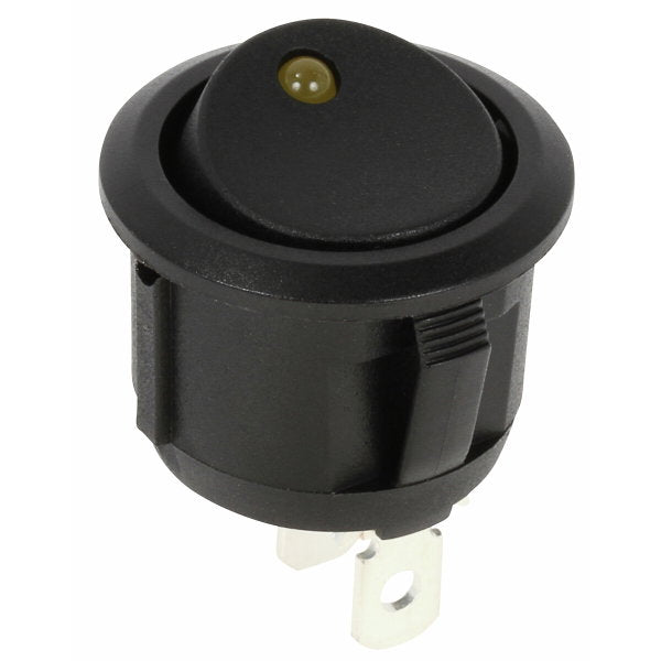 Katkaisin on/off 24 v pyöreä keltainen