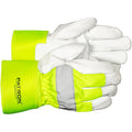 Työkäsineet 10 hi-vis nahkaa turvar