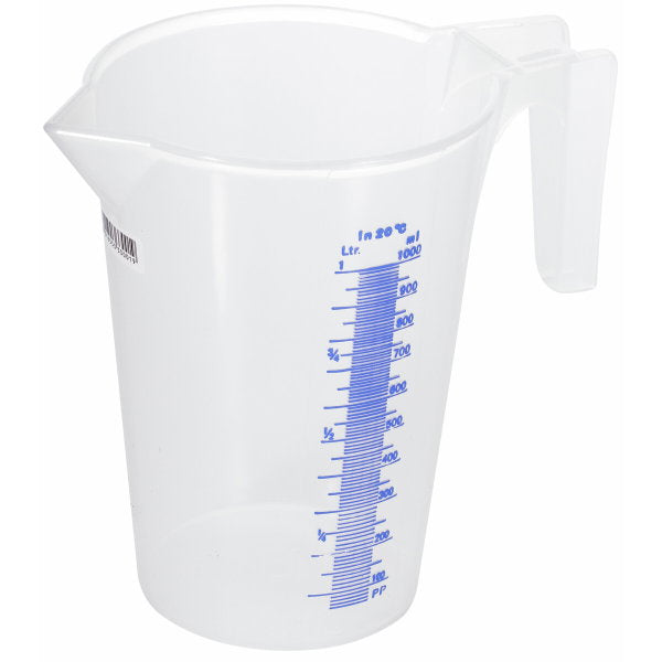 Mittakannu asteikolla muovia 1,0 l