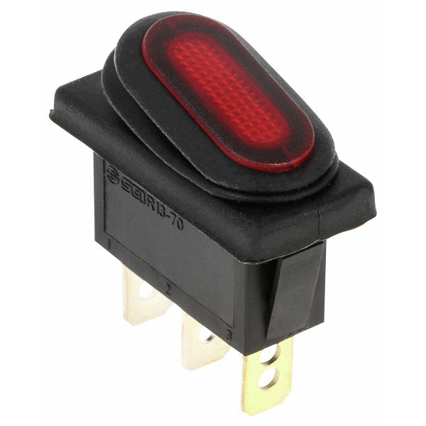 Katkaisin on/off 12 v roisketiivis kapea