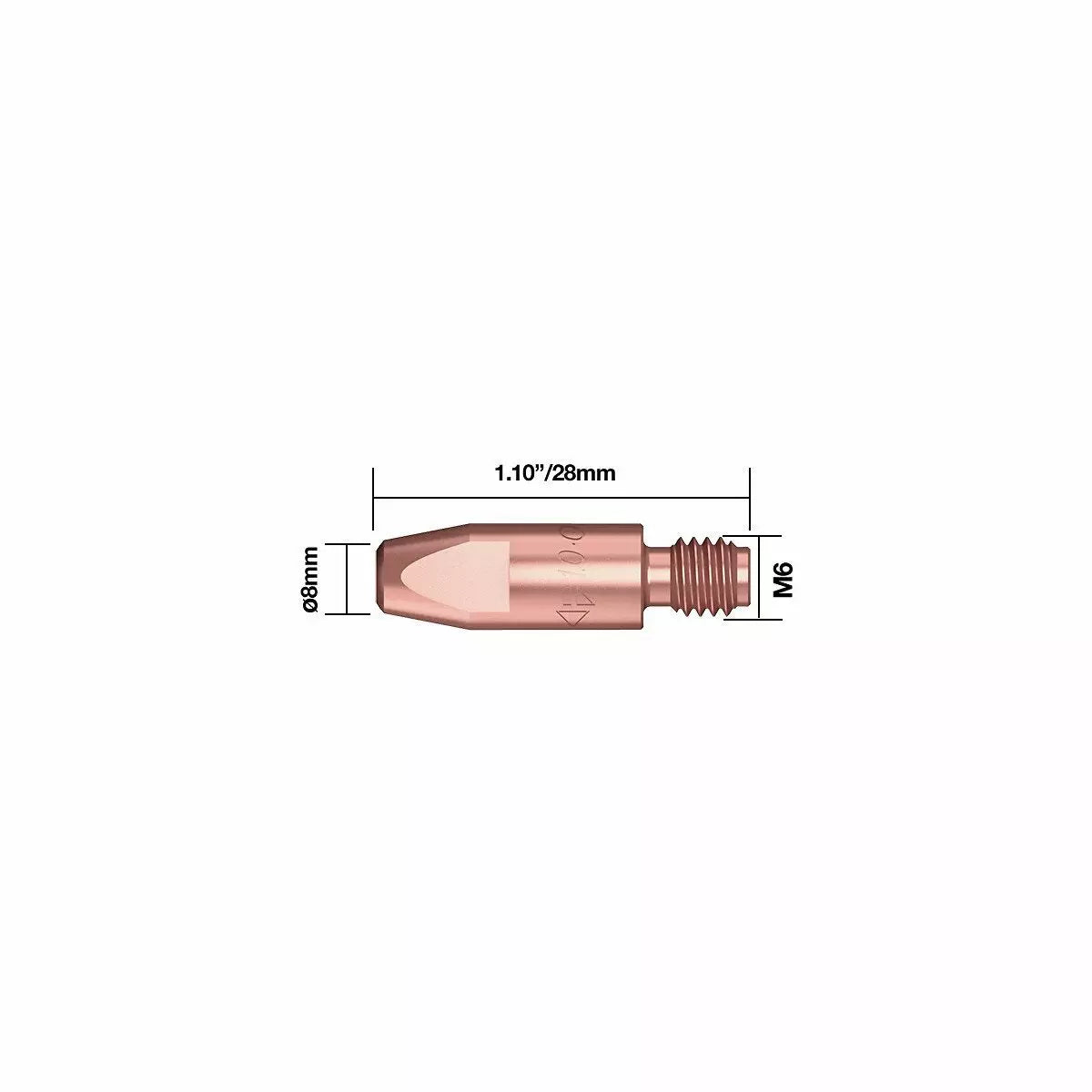 Virtasuutin M6 1,2 mm/28 mm crzr 10 kpl Parweld