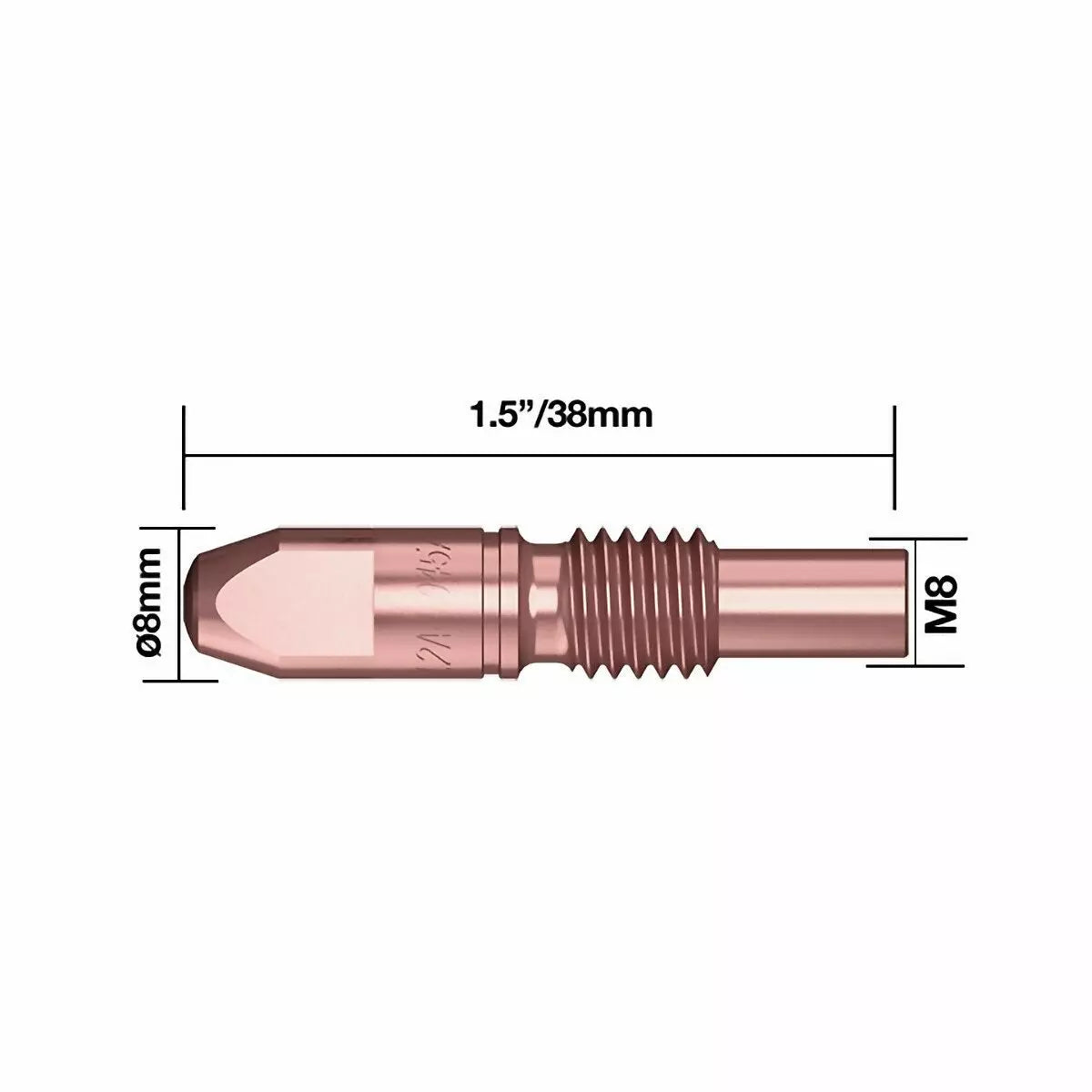 Virtasuutin M8 1,0 mm/38 mm crzr 5 kpl Parweld